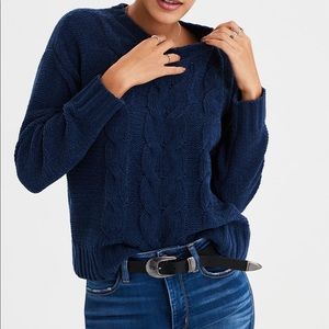 American Eagle cable chenille sweater